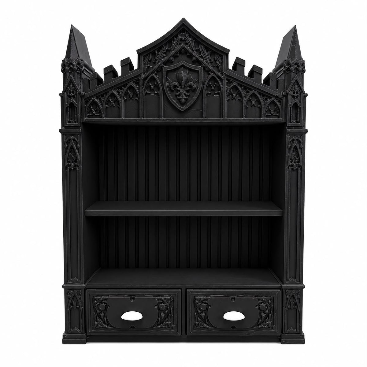 Gothic Medieval Miniature Shelf – 3D Printed Miniature Castel Shaped Display Organizer (Items not included)