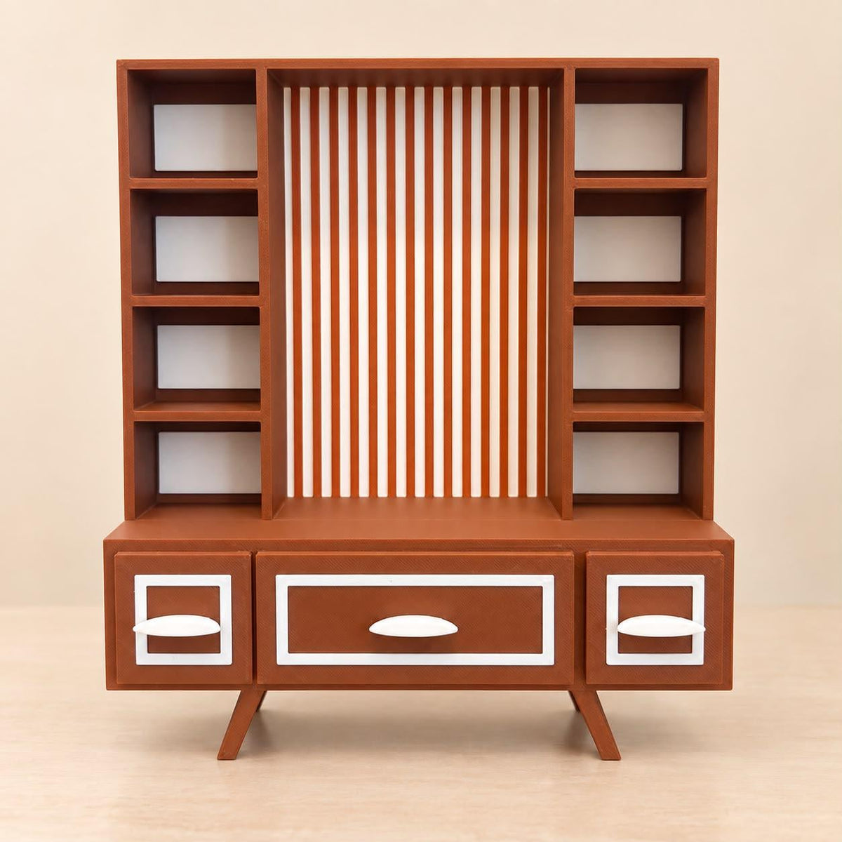 Retro Mini TV & VHS Display Shelf – Vintage-Inspired Miniature Collector Storage Stand