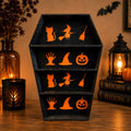 Halloween Coffin-Shaped Mini Display Shelf (Items not included)