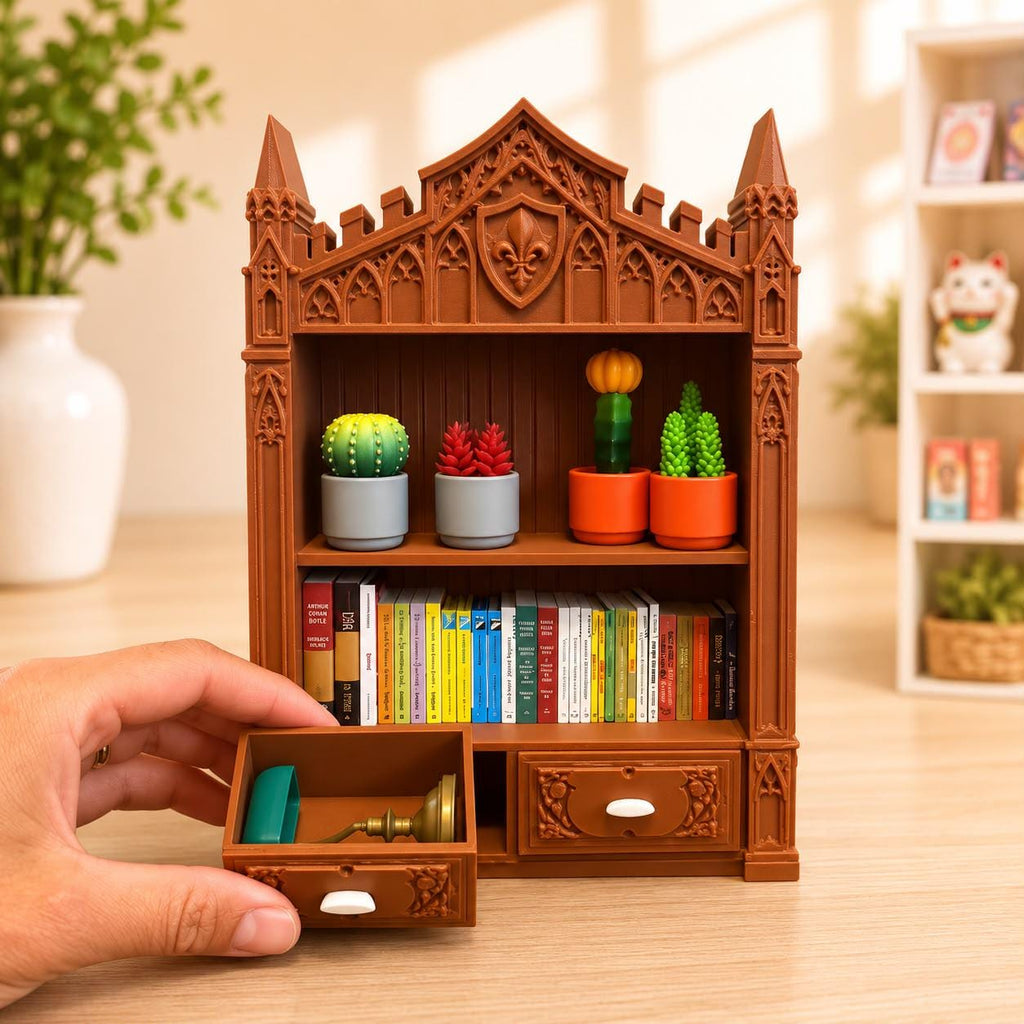 Gothic Medieval Miniature Shelf – 3D Printed Display Organizer (Items not included)